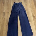 Lovestitch  Belted Navy Wide-Leg Pants Photo 2