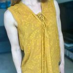 Anthropologie  MAEVE Tie Up Gold Embroidered Tank Top Photo 0