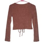 Altar'd State Altar’d State Small Light Pink Ruched Front Sweater Long Sleeve Bohemian Top Y2K Photo 1