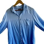 IZOD Women's Blue Blouse Long Sleeved Button Up Size XL Pocket Photo 0