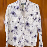 Shyanne  White and Purple Floral Shirt Photo 0