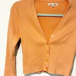 Reformation  Peach Ribbed V Neck Cardigan Size XS Photo 1