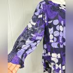 Alfani Purple and Black Geometric Long Sleeve Dress Size L Photo 1