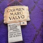 Carmen Marc Valvo VINTAGE Royal Blue Wool & Black Beaded Dress –Size M (runs SM) Photo 5