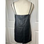 Free People NWT  Slip Into Something Black Vegan Leather Mini Dress Small Lace Up Photo 4