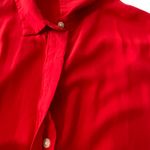 Levi's ‎ Size Small Red Button Up Tie Sleeves Blouse Photo 4