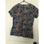Disney  Women's Graphic Scrub Uniform Top Nurse Medical Halloween Theme Size S Photo 6