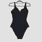Cupshe Black Slim & Sculpt One Piece Swimsuit Medium Twist Front NEW Photo 2