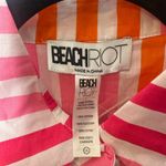 Beach Riot  Alexa Button Down Cover Up Long Sleeve Orange‎ Pink White Size L/XL Photo 2