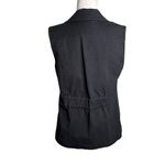Tommy Hilfiger Black Sleeveless Moto Vest Size Small Gold Zippers Snap Buttons Photo 3