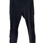 Athleta Women’s Mesh Cutout Salutation 7/8 Tights Leggings Black Size Medium Photo 3