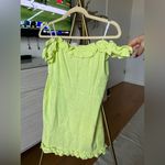 Lulus Lime Green Ruffled Off-the-Shoulder Bodycon Dress Photo 1