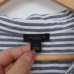 Ann Taylor  FACTORY Striped Collared Button Front Shirt Dress XL Short Sleeve Photo 2