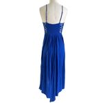 Free People  Elaina Maxi Dress Cobalt Blue Lace Boho XS Photo 5