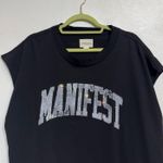 Free People Vintage Souls Black Manifest Oversized Muscle Shirt Sz XS Photo 2