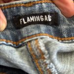 Flamingals Wide Leg Flare Bell Bottom Stretch Jean Sz 4X 18/20 Pockets Distress Blue Photo 4