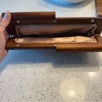 Tan and Brown Clutch Gold Photo 2