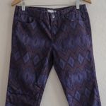 Free People  Jeans Skinny Printed Aztec Purple Denim Pants Size 29 Stretch Boho‎ Photo 2