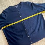 Lands' End Lands’ End 100% Pima Cotton Cardigan Size XL Petite 18 Dark Blue Photo 11