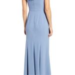 NWT Dessy Collection Notched Off the Shoulder Crepe Floor Length Gown Lark 8 Photo 3