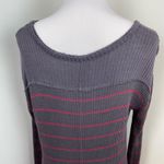 Free People Gray Sunset Park Waffle Thermal Long Sleeve Top Oversized Small Photo 6