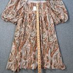 Hayden Los Angeles Paisley Babydoll Mini Dress Womens 2XL Puff Sleeve Tie New Photo 7