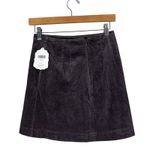 Altar'd State NWT Altar’d State Corduroy Mini Skirt Womens S Purple Button Front Boho Retro Photo 2