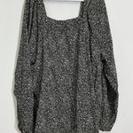 Old Navy Womans  Black White Long Sleeve Square Neck & Back Blouse Xxl Tall Photo 0