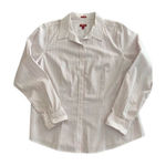 Talbots Women's White & Pink Striped Button Down Shirt Size 16 Photo 0