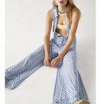 Free People Shayla Collared Retro V-Neck Racer Back Wide Leg Halter Jumpsuit Photo 1