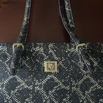 Anne Klein  shoulder bag black silver faux animal print purse size medium Photo 6