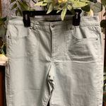 Gloria Vanderbilt Scalloped Embroidered Capri Pants Size 16 Seafoam Green Jeans Photo 2