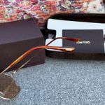 Tom Ford  FT0145 Rose/Lt Rose gold aviator sunglasses NIB Photo 3