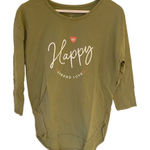 New directions studio medium 3/4 sleeve be happy spread love green Green Photo 0