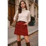 Anthropologie Moth Wool Blend Knit Mini Skirt Red S/P Photo 7