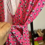 Wrap Dress Pink Navy White Flower Pattern Size L Photo 1