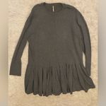 Free People NWOT  Time On My Side long Sleeve sweater Mini Dress Dark Grey sz L Photo 2