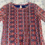 Eva Franco Blue and Red Bohemian Long Sleeve Lined Maxi Dress Size Medium Photo 5