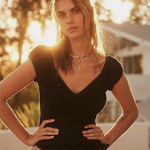 Free People FP Beach Anette Top Crinkle Sweetheart Neck Cap Sleeves Black Sz M Photo 0