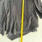 Lulu B Sz M Black Striped Layered Pullover Blouse Stretch Top Tencel Shirt Gray Size M Photo 5