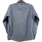 Rare 70's Sears Western Wear Chambray Shirt Hand Embroidered Folk Art Pearl Snap Size M Photo 4