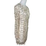 Pretty Little Thing  Gold Sequin Fringe Mesh Mini‎ Dress Nude Lined Party  US6 Photo 1