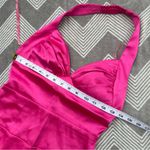 B Darlin Vintage B. Darlin Hot Pink Satin Bodycon Halter Mini Dress 5/6 Photo 3