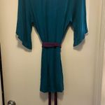 Charming Charlie Blue Dress with Purple Belt - Size Medium Photo 6