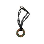 None Boho Floral Resin Pendant Necklace Black Cord Adjustable Unbranded Photo 1