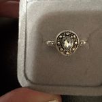 Elegant Teardrop Ring, pink stone bracelet, square ring set Silver Photo 0