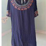 Anthropologie  Mur Mur Embroidered Short Sleeve  baby doll Medium Navy NWT Photo 0
