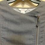 Sundance Women’s Size 14 Gray Denim Moto Jacket Asymmetrical Zip Stretch Photo 9