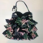 Island Escape SAN JOAQUIN Tiered Tankini Swim Top Black Size 8 Photo 4