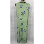 Vintage Hawaiian Maxi Dress Womens 12 Rayon Green Purple Hibiscus Print Beachy Photo 6